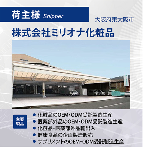荷主様：株式会社ミリオナ化粧品